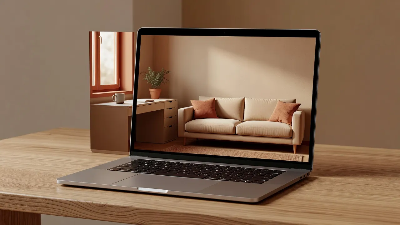 DecorAI Web App for room design from photo, showing style selection and a redesigned interior
